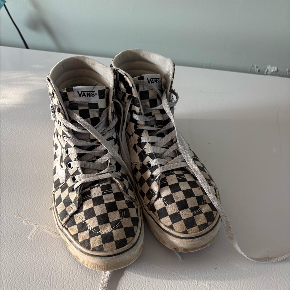 Vans Black and White Checkered High-Tops